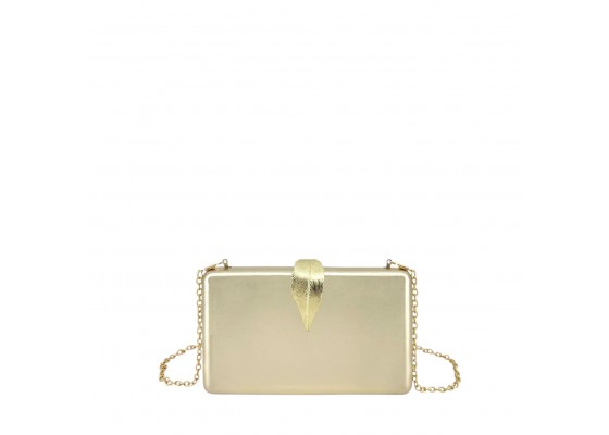 Bolso Clutch Efecto Metalizado Hoja